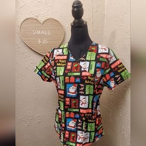 Small Christmas scrub top